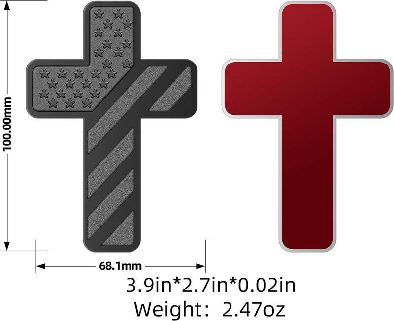 LWQLZY Cross Christian Car Emblem – Patriotic USA Flag Zinc Alloy 3D Badge with 3M Adhesive – Cross Decal for Car, Truck, Window, Door, Toolbox, or Home Decor (Matte Black) - Image 5